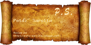Pető Sarolta névjegykártya